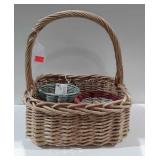 Three baskets one with a handle two are Fox Creek