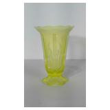 Uranium / Vaseline Glass vase. 6.5 inches tall.