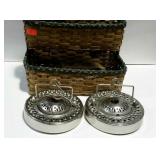 Double basket with two tea light lanterns