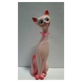 Ceramic cat with bow, 16" tall