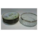 Six Schwarzburg plates with lotus flowers and a