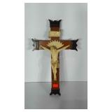Wooden crucifix wall hanging. 18" tall. Condition