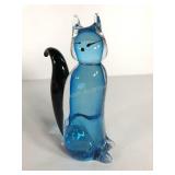 Murano glass cat figure,  stands 8" tall