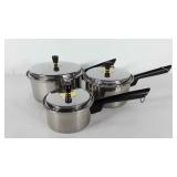 Prestige stainless pots with lids