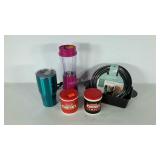 Kitchenwares. Two soup thermoses, drip pans, loaf