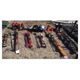 Ski equipment lot to include 6 sets of skis,