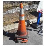 Four orange safety cones