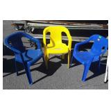 3 poly kids armchairs
