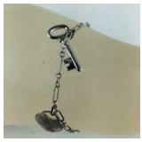 Sterling silver charm bracelet 2.7g 5in