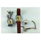 Two Mickey Mouse watches neither are running one