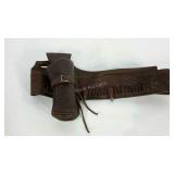 Leather gun belt and holster handmade by Viking,