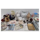 Home decor, bathroom scale, Tom Collins glasses,