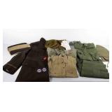 Military clothing group, includes coat with