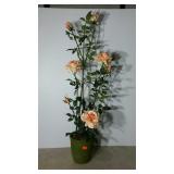 Artificial rose bush in ceramic planter. 47"