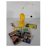 Cat books and battery operated Panic Mouse toy,