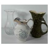 Mixed group, includes glass vase (9 1/2" h),