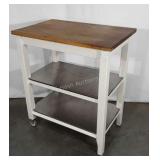 Kitchen Island Cart, 2 lower shelves have