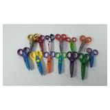 Thirteen pairs of scrapbooking scissors