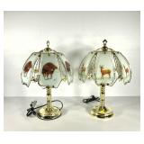 Deer themed touch table lamps, lamp on right