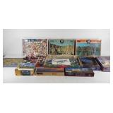 Group of puzzles including shaped wolf puzzle