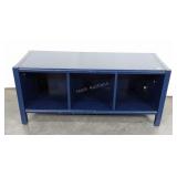 Mud Room Boot Bench, blue color, 3 cubby Storage