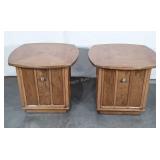 Pair of Bedside Nightstands, Birdseye look to the