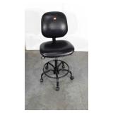 Drafting Table Style Stool, black pleather, 16"