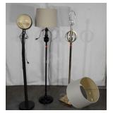 Three Mismatched Home Furnishings Floor Lamps,