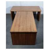 Two Oak Table Type Benches, Butcher Block design