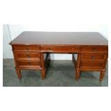 Desk, 32 x 68, missing drawer pulls, one leg is