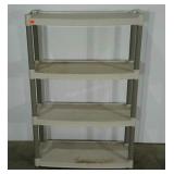 Plastic shelving unit, 48" tall, needs cleaned