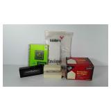 Office supplies, includes envelopes, pens, and
