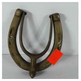 Brass horseshoe and spur door knocker, 5 1/2" L