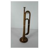 Brass bugle horn, 16" L