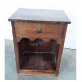 Bedside style Stand, Drawer over open area,