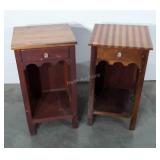 Pair of unique Bedside Stands, Drawer over open