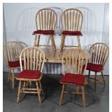 7pc Kitchen Table Set. Maple Table 48" or pop up