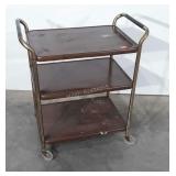 Vintage 3 Shelf Metal Kitchen Cart,