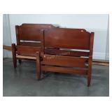 Pair of early Maple Twin Size Beds, head and