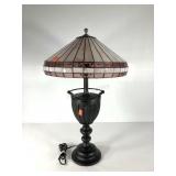 Stiffel leaded glass table lamp, stands 28" tall