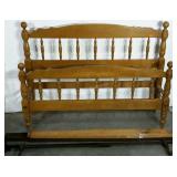 Bed frame, headboard, footboard with metal rails