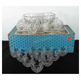 Prismcut Williamsport punch bowl set with