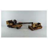 Two metal body construction equipment toys