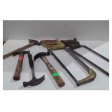 4 Hammers and two hand saws