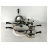 Revere Ware copper bottom cook set, includes then