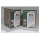 Two Lithonia Lighting globe fluorescent bulb