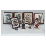 Hummel collection including four plaques, clock,