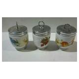 Royal Worcester porcelain coddlers, two of the