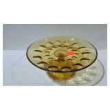Pedastel cake stand, amber glass