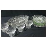 Clear glassware, 4 sorbet dishes, a juicer, a